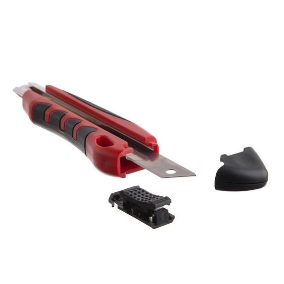 Ніж з відламним лезом 18 мм, протиковзний корпус, подрібнювач INTERTOOL HT-0506 | Зображення 3