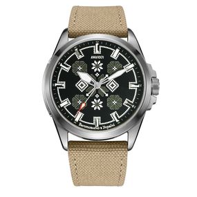 Годинник A2warder Embroidery Silver-Army Green Khaki Battery 10ATM