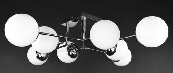 Люстра стельова на 8 лампочок 27272 Хром 20х88х88 см. | Зображення 1