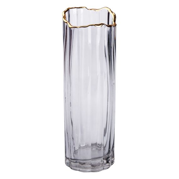 Стеклянная ваза для цветов, декоративная серая, 29,5 см HP-1713 | Зображення 1