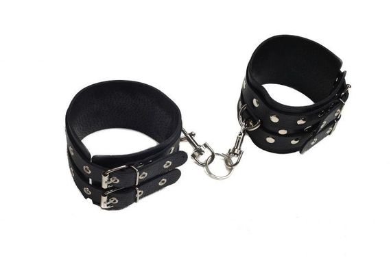 Оковы Leather Double Fix Leg Cuffs, Black sexstyle