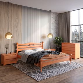 Полуторне дерев'яне ліжко Mebigrand Даллас Яблуня 120х190 см