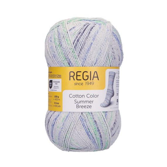 Пряжа шкарпеткова з бавовною Regia Cotton Summer Breeze, 02478 | Зображення 1