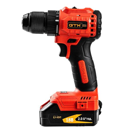 Шурупокрут акумуляторний GTM DS18/50BL (50 Нм, 1.5-13 мм, BL, 18 В) | Зображення 2