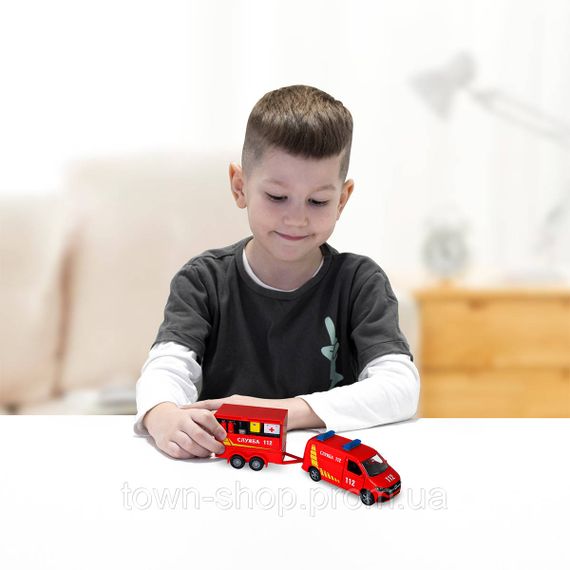 Игровой набор - Volkswagen Служба 112 (с прицепом) | Зображення 1