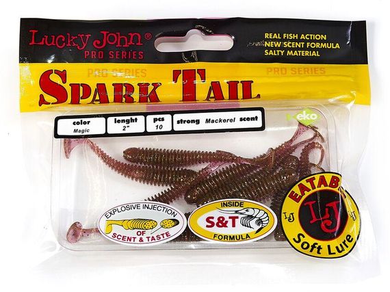 Виброхвосты съедоб. искусст. LJ Лаки Джон Pro Series Spark Tail 2,0in /S14 10 шт в упаковке. | Зображення 1