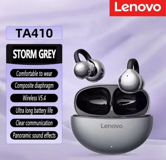 Навушники-кафи Lenovo TA410 чорні+прикраси — Чистий Звук, Потужний Bluetooth 5.4, Дуже Зручні | Зображення 1