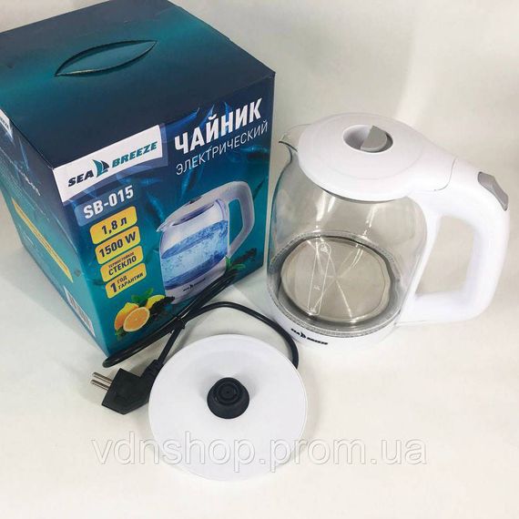 Мощный электрический чайник от розетки SeaBreeze SB-015 1.8 л, Бытовой чайник для кухни DS-48 | Зображення 9