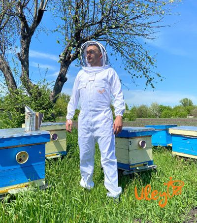 Комбинезон пчеловода (белый) с маской "Евро". Пакистан, размеры XS, S