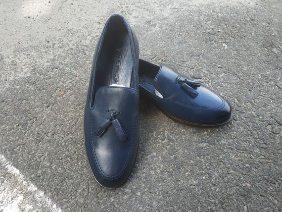 Турецкие лоферы синего цвета 42 размер