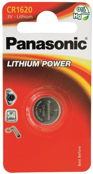 Батарейка Panasonic литиевая CR1620 блистер, 1 шт. (CR-1620EL/1B)