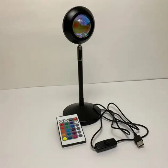 Різнокольорова лампа Sunset Lamp, Світиться лампа для блогерів   знижка | Зображення 2