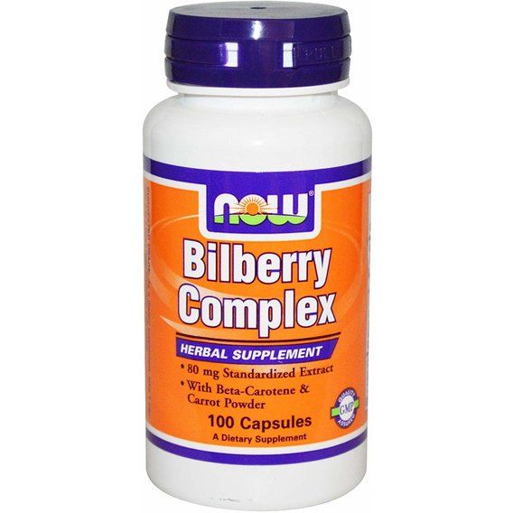 Комплекс для профилактики зрения NOW Foods Bilberry Complex 80 mg 100 Caps
