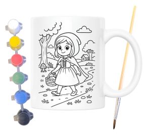 Набор для творчества кружка раскраска по мотивам Красная Шапочка (Братья Гримм) 330 мл белая (КР0168)