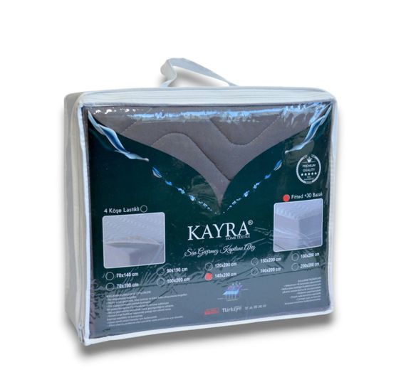 Наматрасник стеганый водонепроницаемый Kayra 140х200 см. Серый | Зображення 3