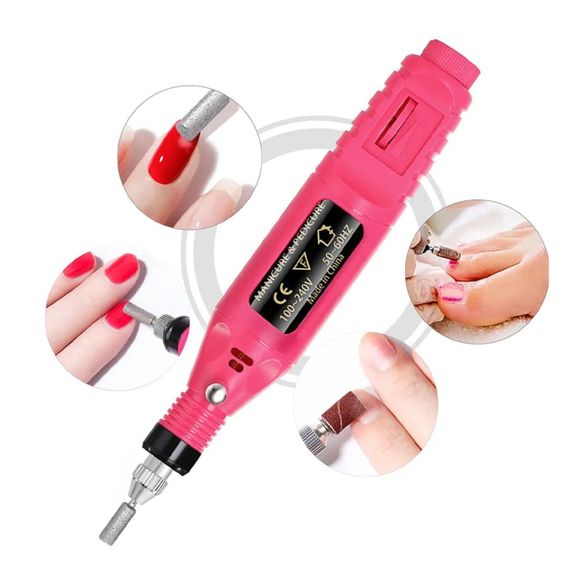 Портативна фрезер-ручка для манікюру 20000 об/хв + 6 фрез, Рожевий / Машинка для апаратного манікюру | Зображення 5