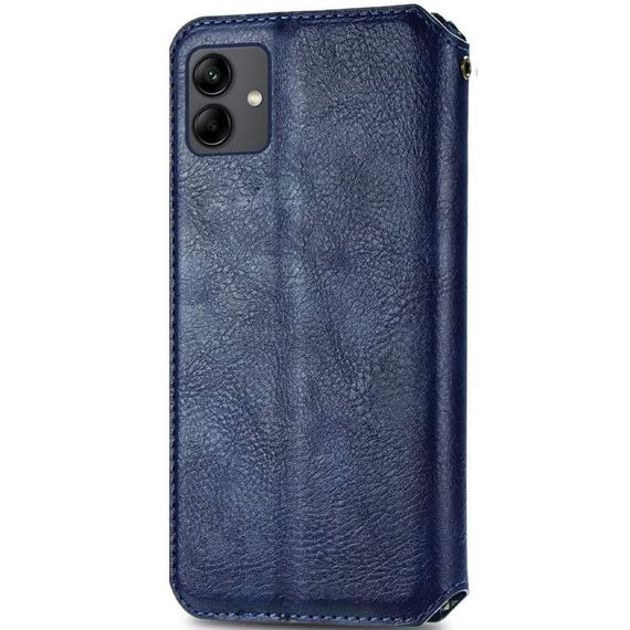 Шкіряний чохол-книжка GETMAN Cubic (PU) для Samsung Galaxy A04 Штучна шкіра, Слот для візитки, Синій | Зображення 1