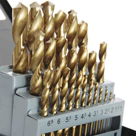 Набір свердел для металу Р6М5 титан метал бокс 1,0-13,0 мм 25 шт. APRO 8102091 | Зображення 1