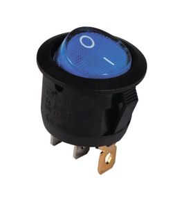 Переключатель KCD1-5-101N BL/B 220V 1 клавиша синяя круглая с подсветкой Ny95500719