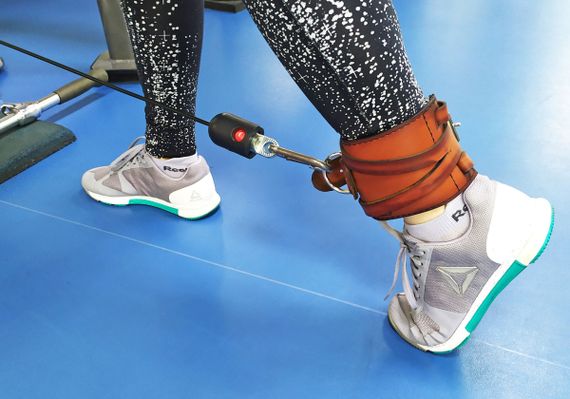 Манжета EasyFit F8 коричнева для тяги на тренажері (шкіра) (EF-LGSTR-F8-BR) | Зображення 1