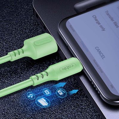 Дата кабель USB 2.0 AM to Micro 5P 1.0m soft silicone green ColorWay (CW-CBUM042-GR) | Зображення 5