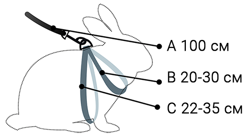 Flamingo Rabbit Y-Harness with Leash шлея з поводком для кроликів | Зображення 1