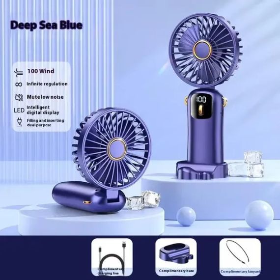 Портативный мини вентилятор Mini fan AND892 с подставкой для телефона и дисплеем | Зображення 8