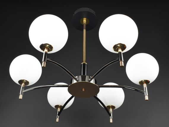 Люстра стельова на 6 лампочок 27899 Чорний 45-75х68х68 см.