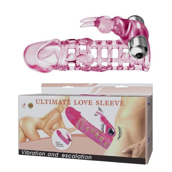 Подовжуюча насадка з вібрацією і стимулятором клітора ULTIMATE LOVE SLEEVE, BI - 026201 Sex Aura | Зображення 1