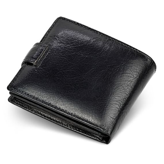 Стильне чоловічий портмоне з натуральної шкіри ST Leather B-MS34 Чорний | Зображення 1