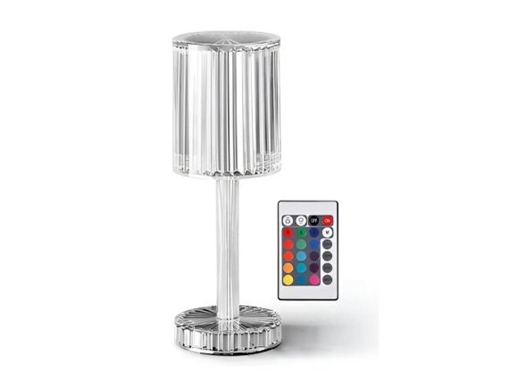 Декоративний LED світильник Crystal light, з пультом ДК/Настільна акумуляторна лампа | Зображення 9