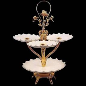 Піднос-цукерниця (4 тарілки, білі) для фруктів та солодощів WL707-10