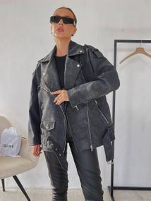 Косуха Oversize жіноча колір графіт S-M