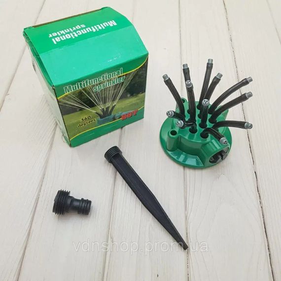 Спринклерный ороситель 360 multifunctional Water разбрызгиватель распылитель для полива газона | Зображення 1