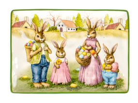 Тарелка Easter Bunny Family прямоугольная