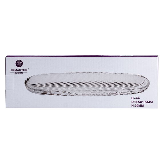 Блюдо для рыбы овальное 39.5 х 13.5 прозрачное | Зображення 5