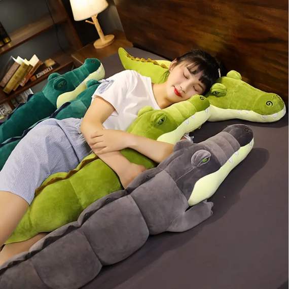 М'яка інтер'єрна іграшка Крокодил 100 см, великий зелений крокодил подушка для сну та відпочинку | Зображення 6