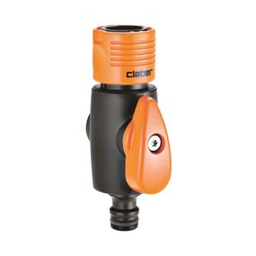 Конектор для поливального шлангу 1/2"-5/8" з краном та системою "Aquastop" Claber 8601
