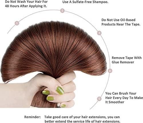 Накладні пасма натурального волосся Tape-In 50 см 50 г, Стрічкове нарощування, червоно-каштанові, 20 штук HotLulana | Зображення 2