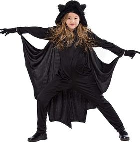 Дитячий костюм кажана, летючої миші комбінезон з капюшоном крилами печатками для Хеловіну карнавалу ранковий на 115-130см 6-9років