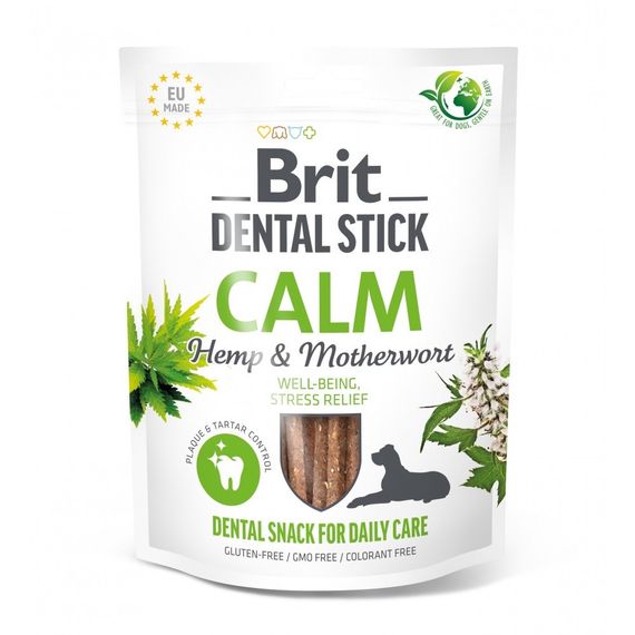 Ласощі для собак Brit Dental Stick Calm з коноплею та собачою кропивою 250 гр