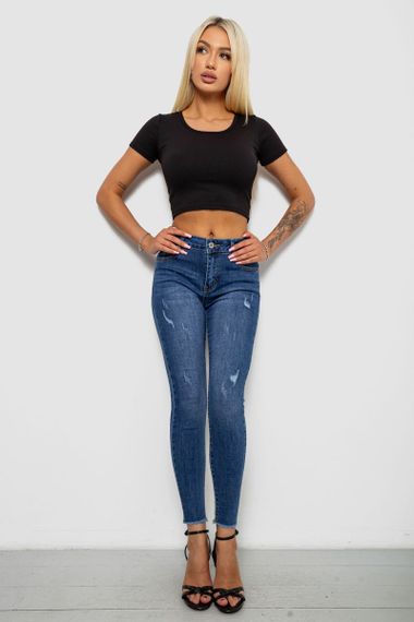 Джинси жіночі однотонні Skinny, колір синій, 244RS5712 | Зображення 1
