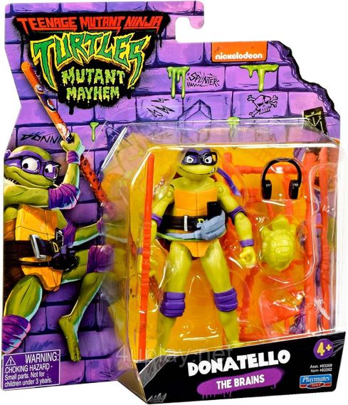 Фігурка Черепашки-ніндзя Донателло 11,5 см Teenage Mutant Ninja Turtles Mutant Mayhem 4.5” Donatello TMNT Оригінал | Зображення 5