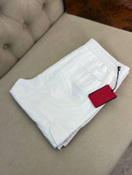 Льняні чоловічі штани Kiton білого кольору 8006-3 d064 | Зображення 5