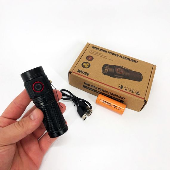 Кишеньковий тактичний ліхтар W5182-3XHP360, LED ліхтар потужний на вулицю Ручний cob KA-25 | Зображення 9