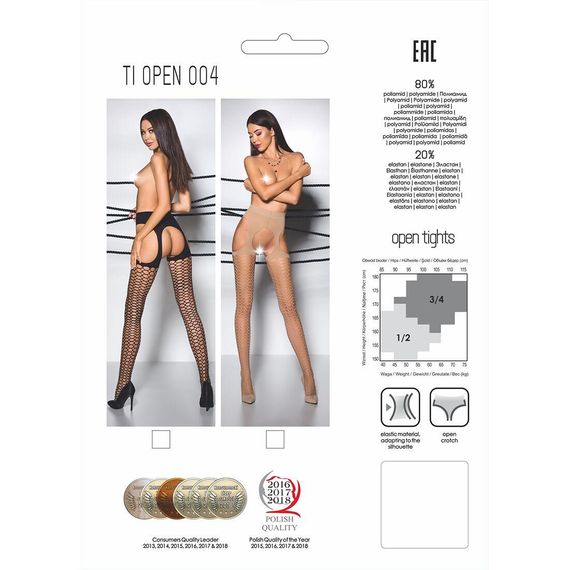 Еротичні колготки TIOPEN 004 nero (fishnet 40 den) - Passion, імітація панчох і пояса, 1/2 | Зображення 5
