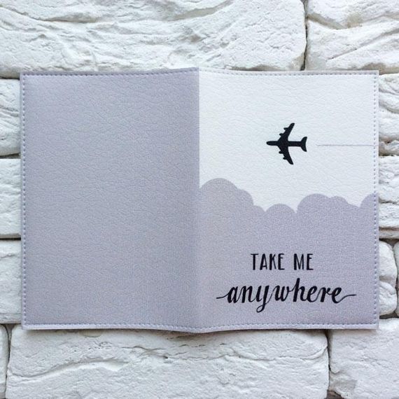 Обкладинка для паспорта Take me anywhere (сірий) | Зображення 2