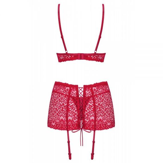 Комплект Obsessive Lividia 3 pcs set red S / M, Бордовый, S/M | Зображення 3
