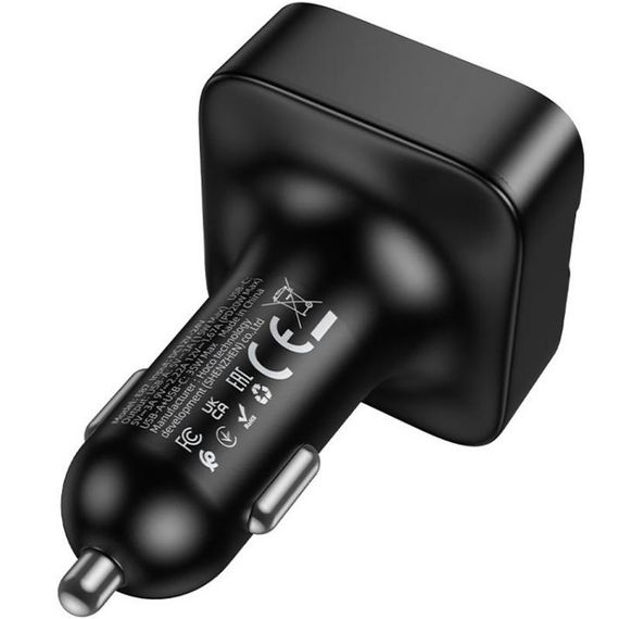 АЗУ FM модулятор Hoco E87 Delta 35W (1USB-A/1C) Black | Зображення 2