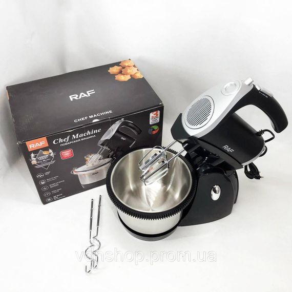 Миксер с насадкой для крема RAF R.6662 1000 Вт 3 л, Миксер электрический бытовой Ручной с чашей OU-69 | Зображення 3